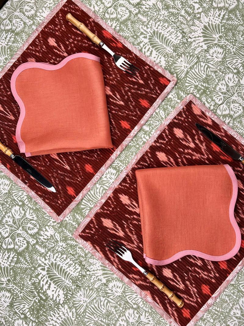 Gift Set: Set of Four Ikat Placemats (Amaranth)