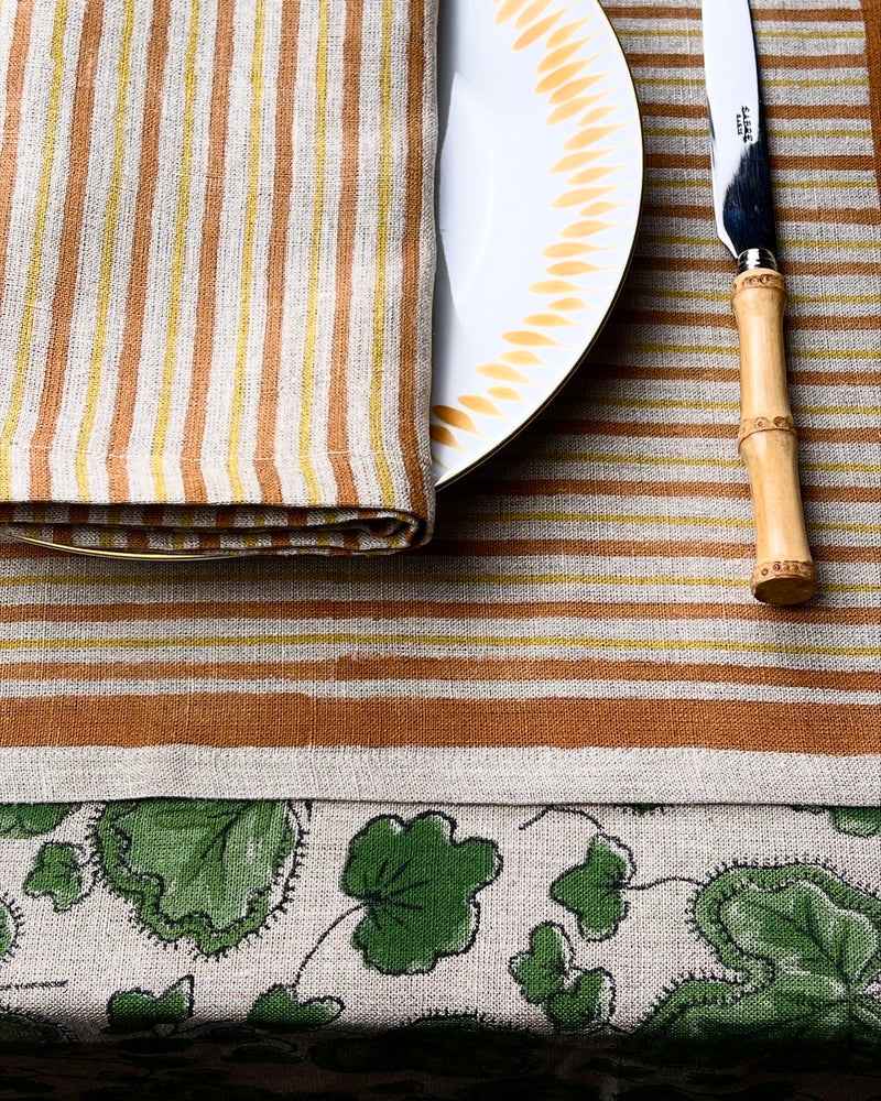 ’The Swedish Stripe’ Napkins - Natural Base - 100% Linen