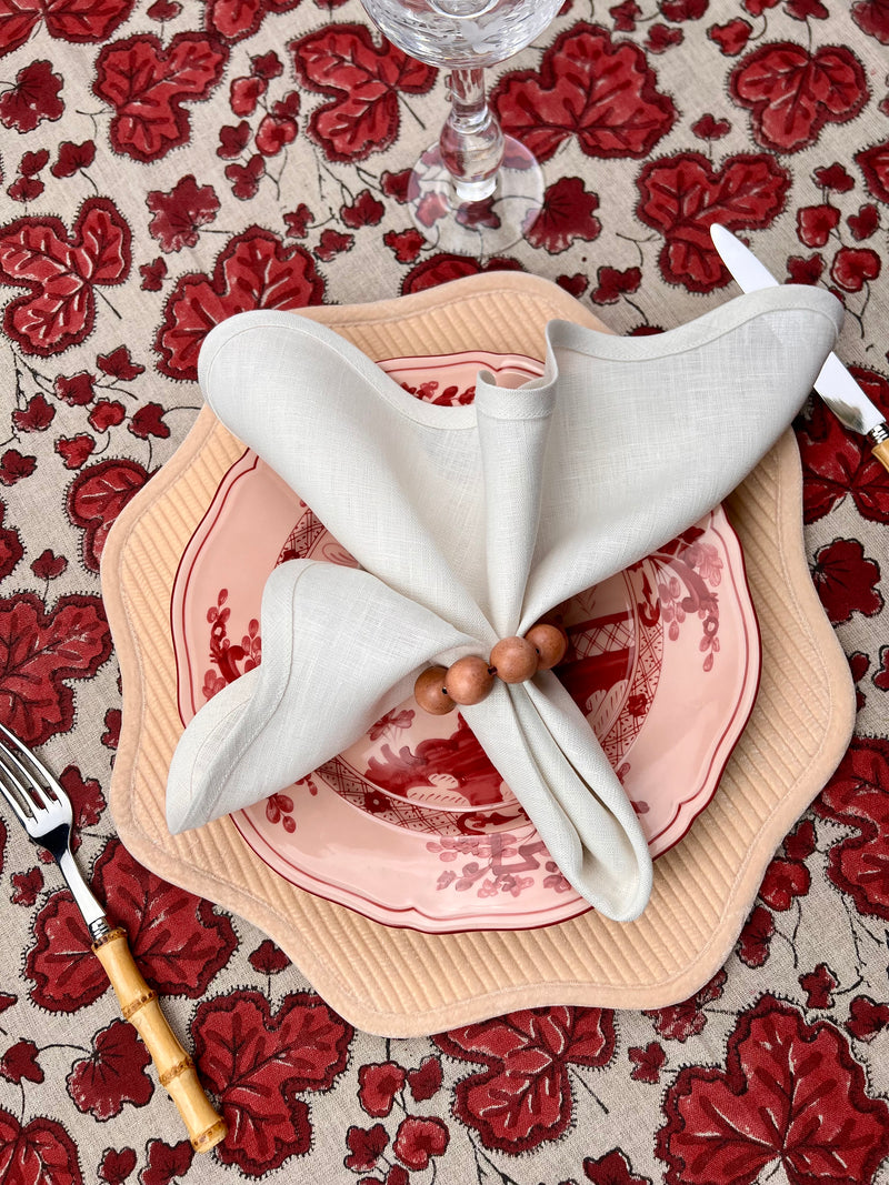 ’THE FIGUE LEAF’ TABLECLOTH (Red & Burgundy)