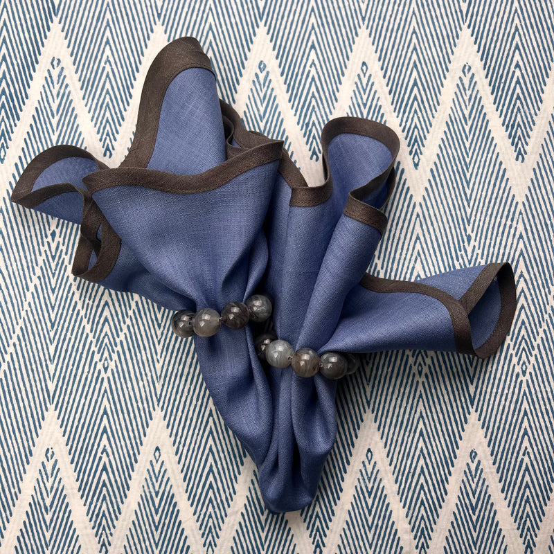 Curated Table Set: Grey Velvet & Blue