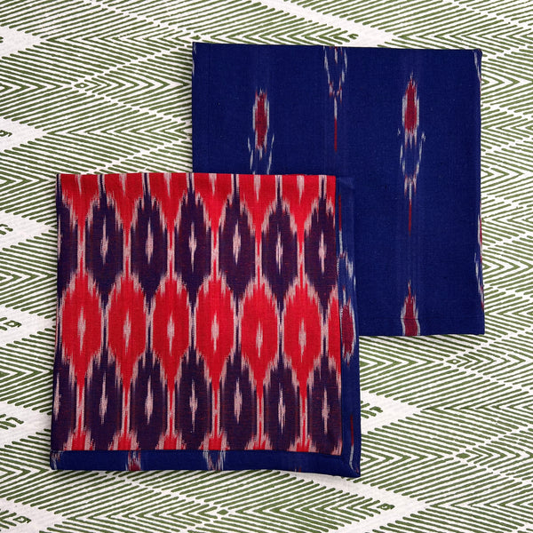 Reversible Napkin (Set of Four) Dark Blue/Red/Purple