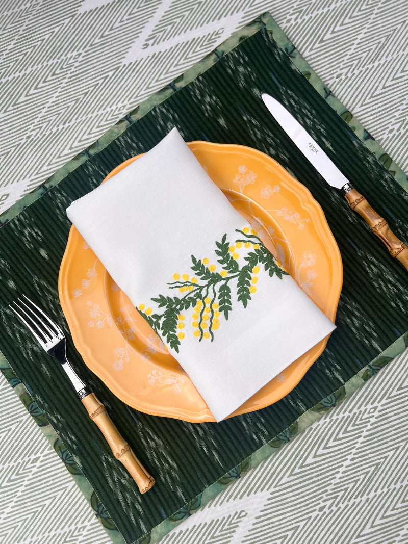 ’The Mimosa Vine’ Linen Napkin