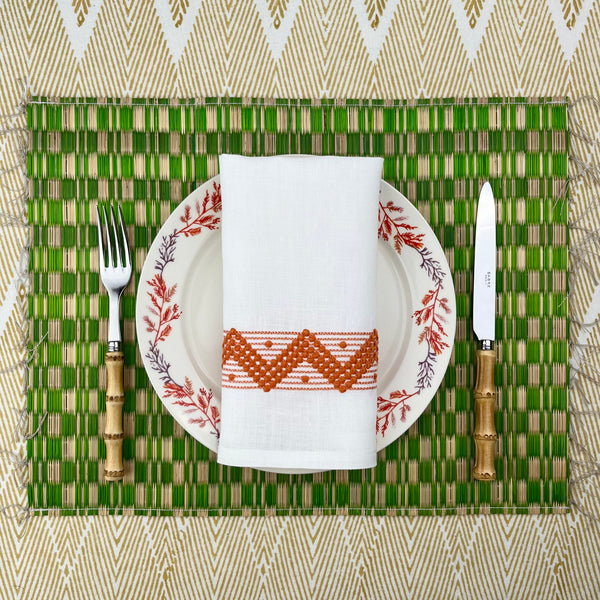 The Rush Placemat - Lime Green Chequer