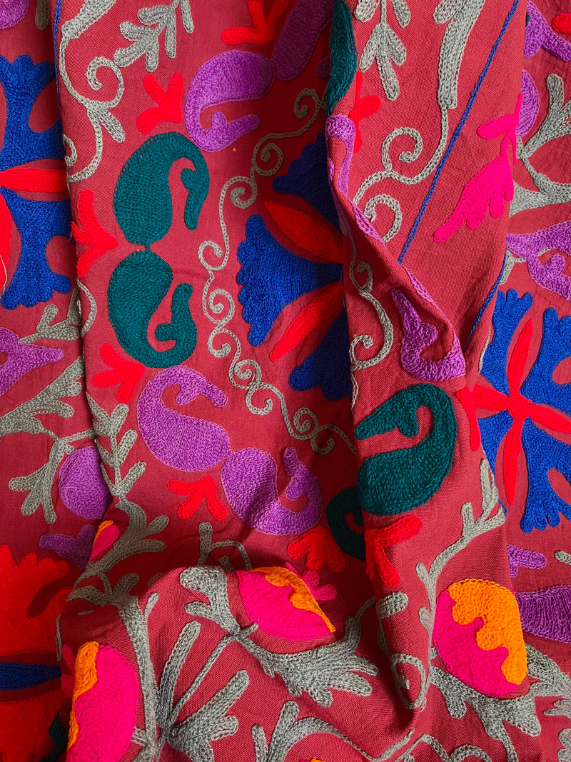 Suzani Cloth Burgundy & Multicoloured