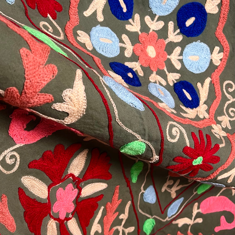 Suzani Cloth Khaki & Multicoloured