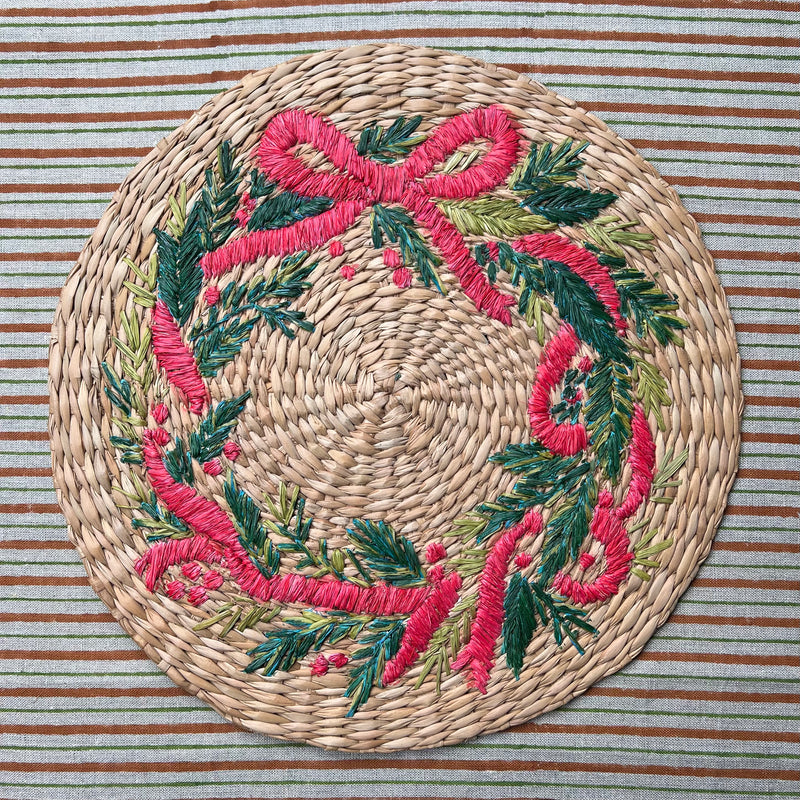 ‘The Raffia Placemat’ - Christmas Wreath Bow