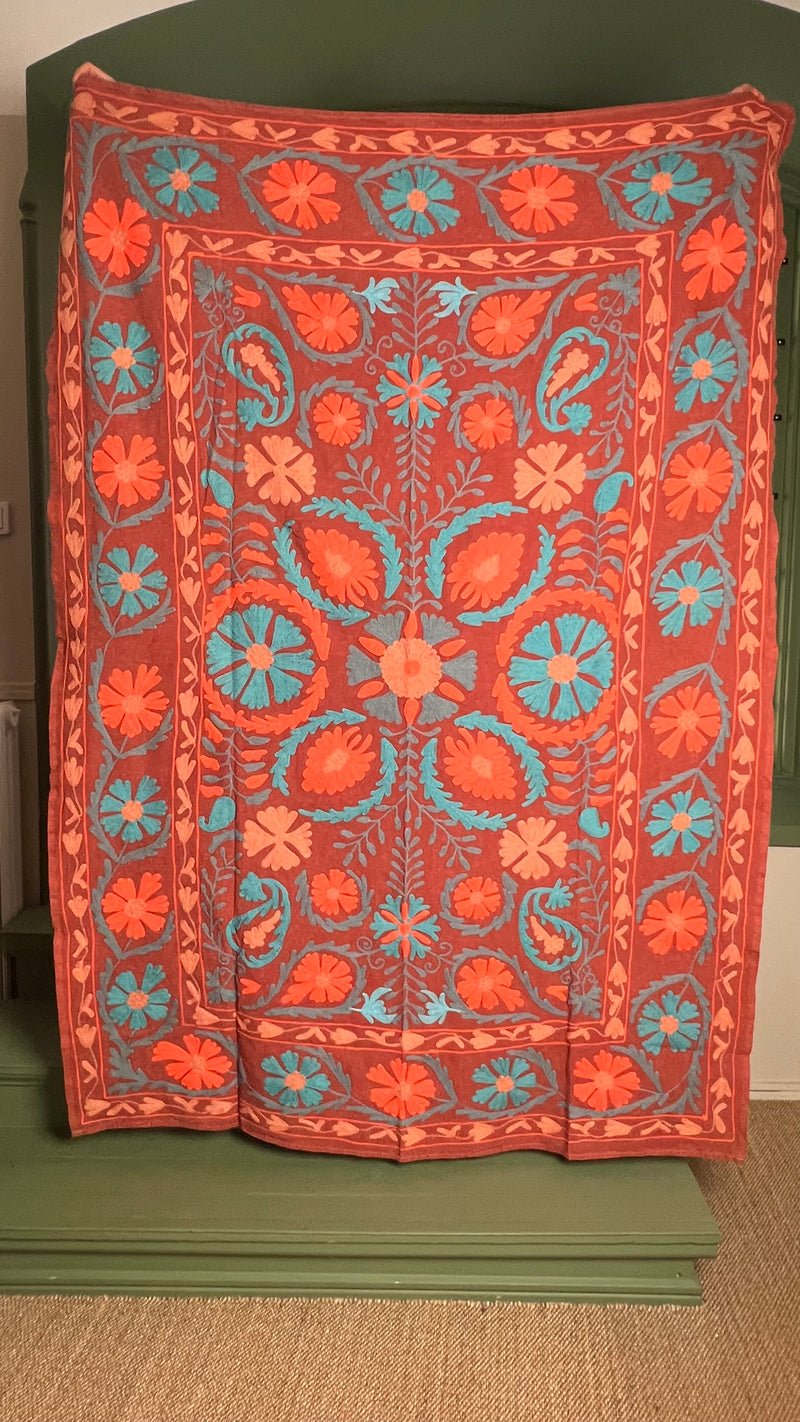 Suzani Cloth Rusts & Greyish Blues