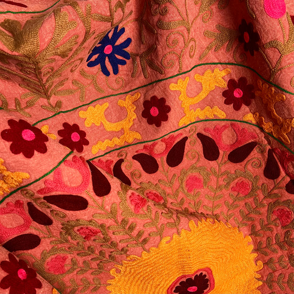 Suzani Cloth Distressed Rust & Multicoloured