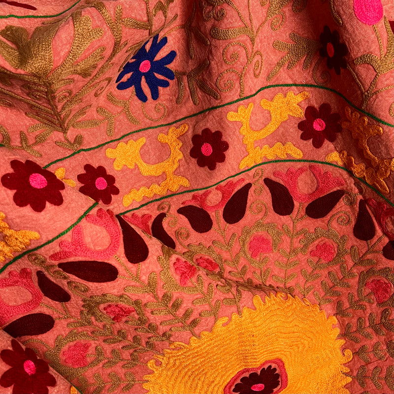 Suzani Cloth Distressed Rust & Multicoloured