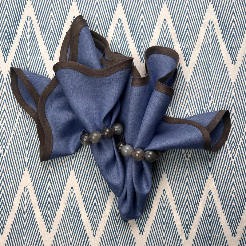 Curated Table Set: Grey Velvet & Blue