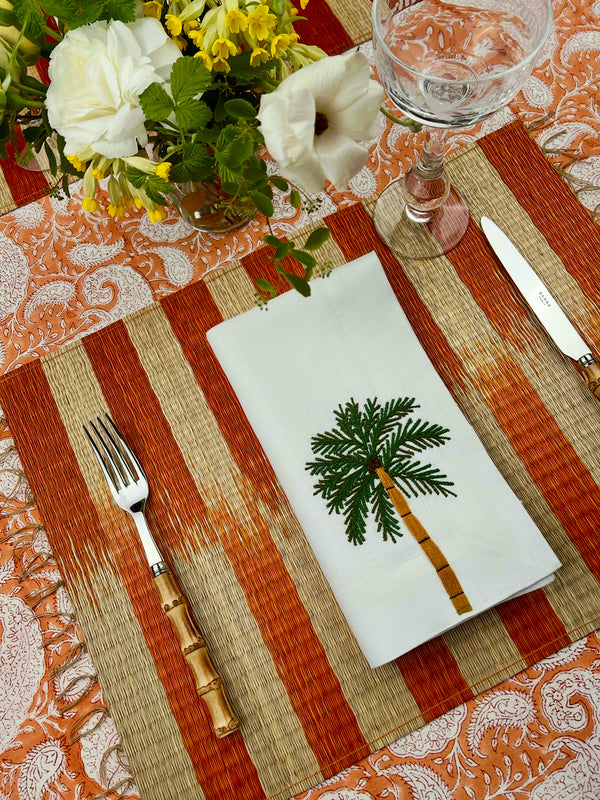 The Rush Placemat - BIG Rust Ikat