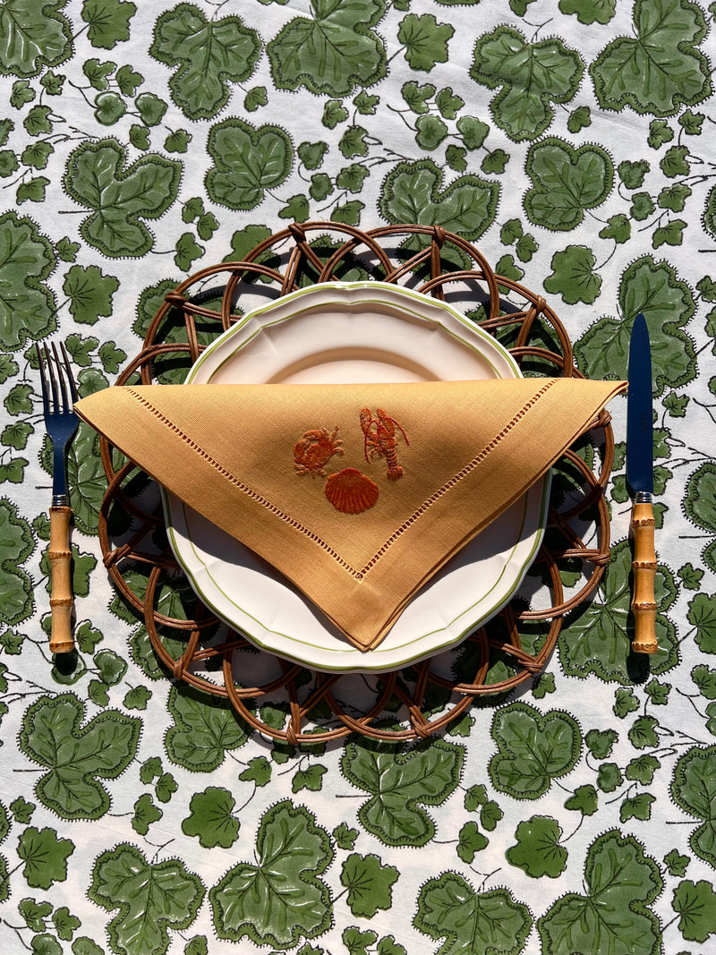 ’The Crab, Lobster & Shell’ Napkin - Citrus Sorbet