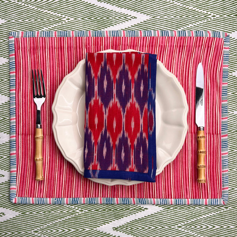 Reversible Napkin (Set of Four) Dark Blue/Red/Purple