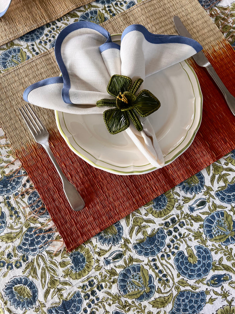 The Floral Tablecloth (Blue & Olive)