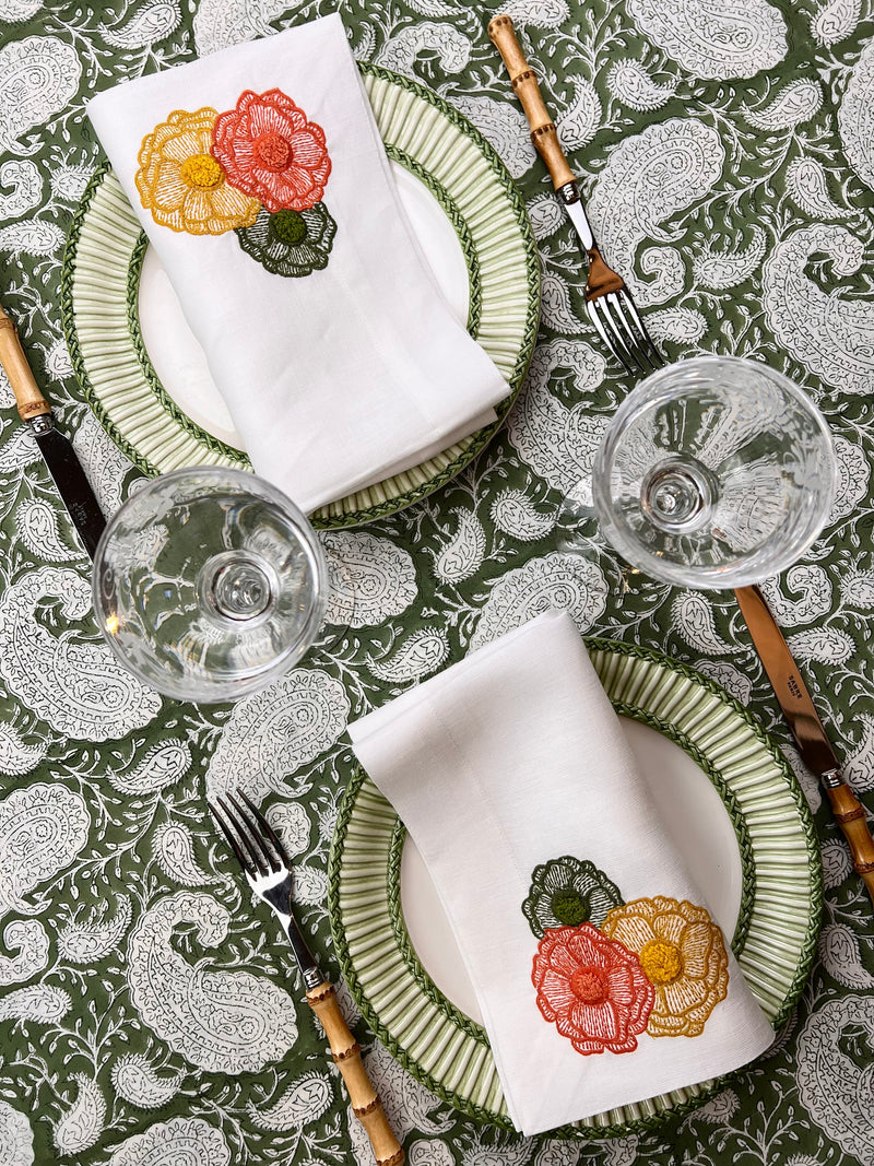 The Paisley Bandana Tablecloth (Sage)