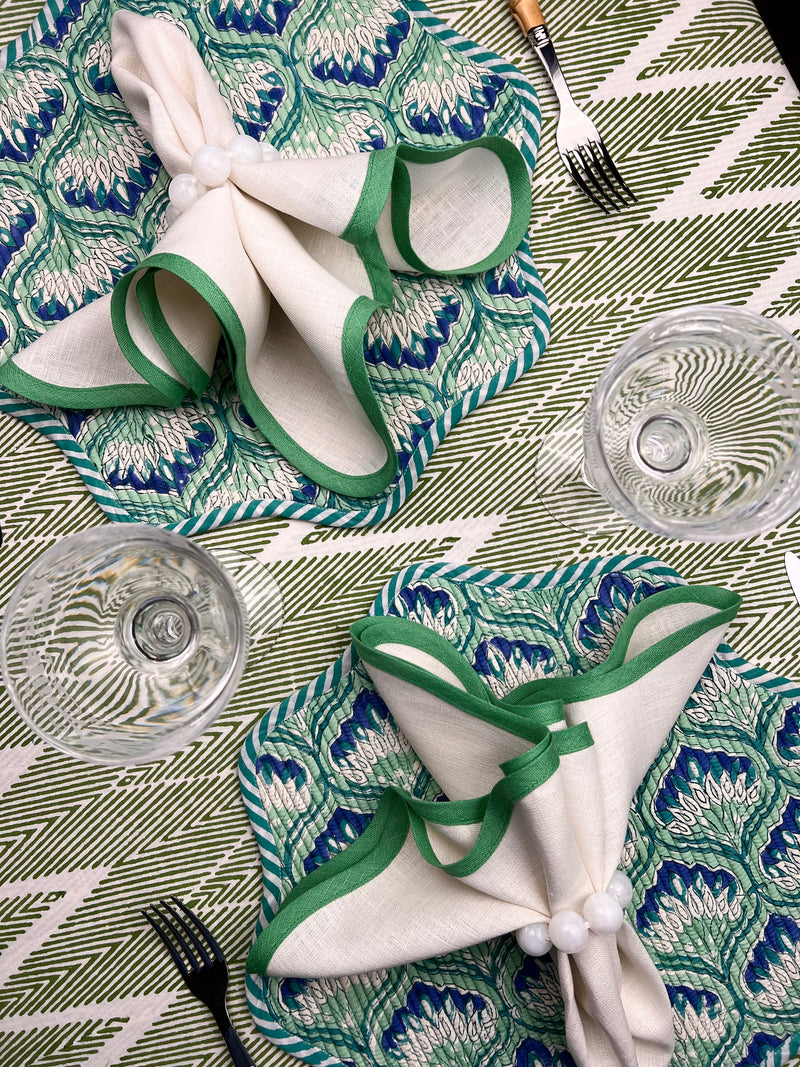‘The Breakfast’ Placemat - Scallop - Block Print