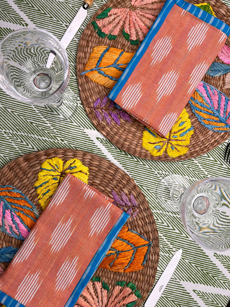 Reversible Napkin (Set of Four) Bright Blue/Apricot