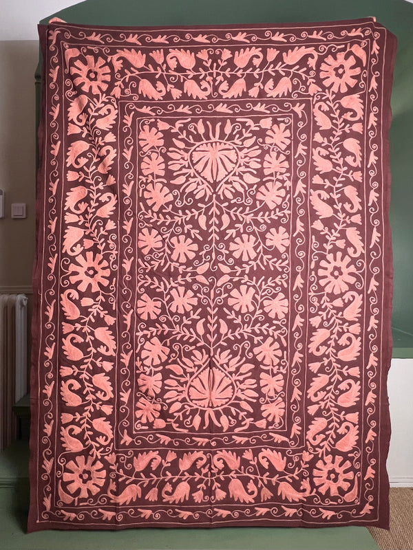 Suzani Cloth Aubergine & Dusty Rose