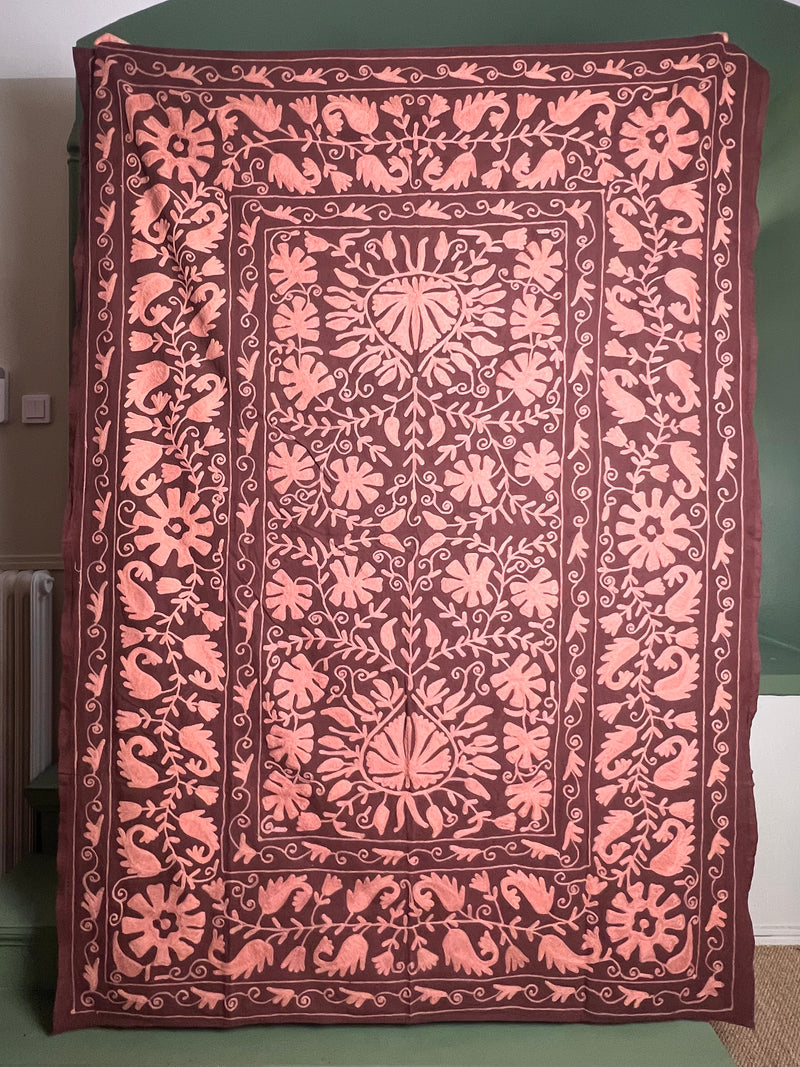 Suzani Cloth Aubergine & Dusty Rose