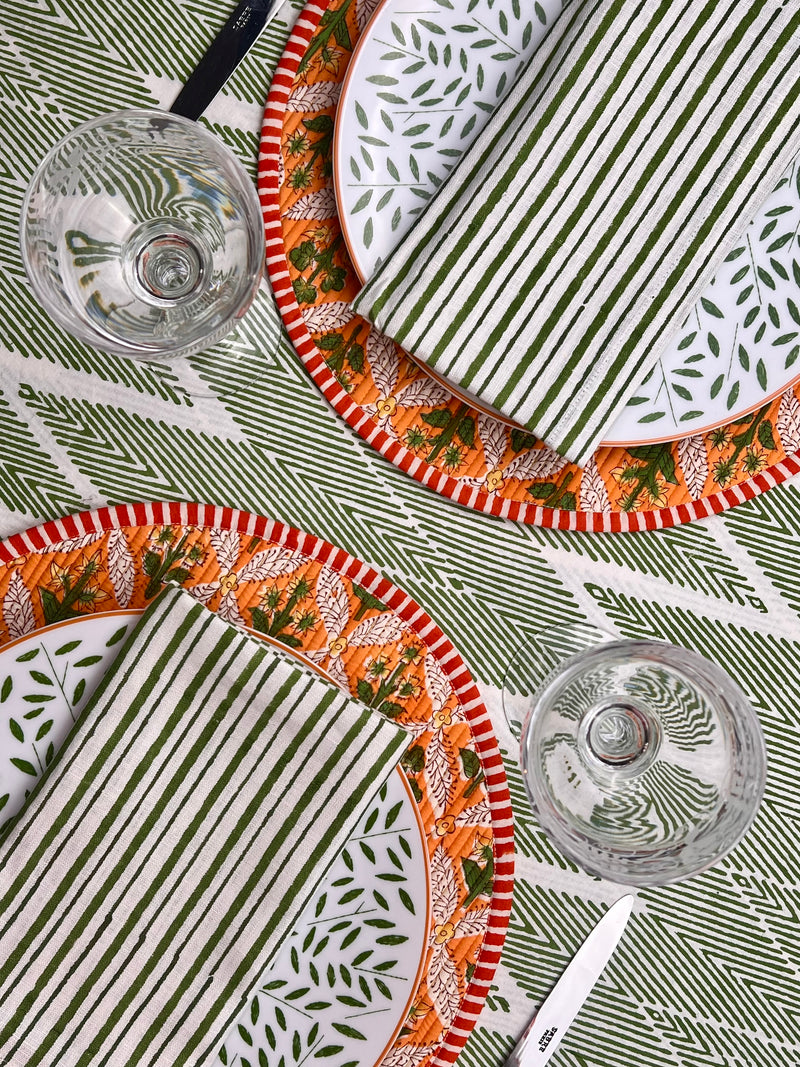 ‘The Breakfast’ Placemat - Round - Block Print