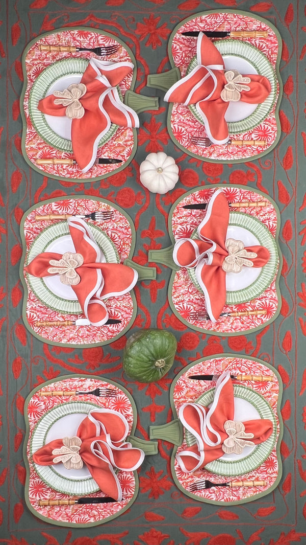 ‘The Pumpkin’ Placemat - Rusts & Greens