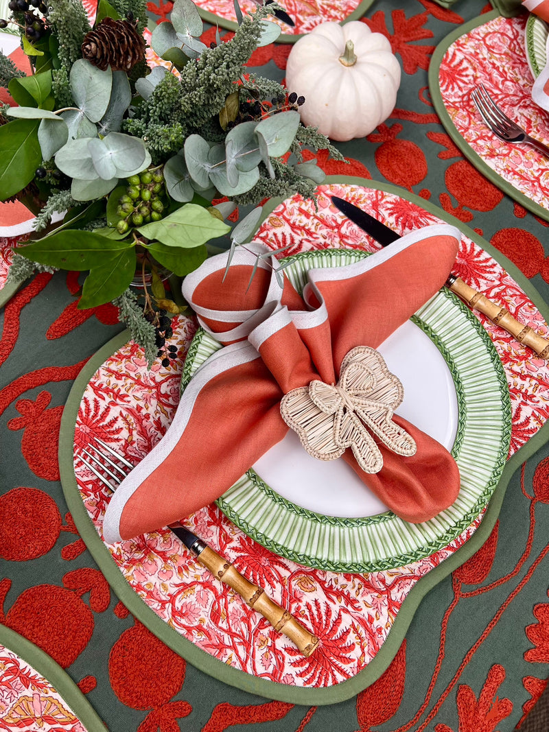 ‘The Pumpkin’ Placemat - Rusts & Greens