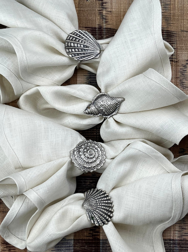 12 VINTAGE SHELL NAPKINRINGS