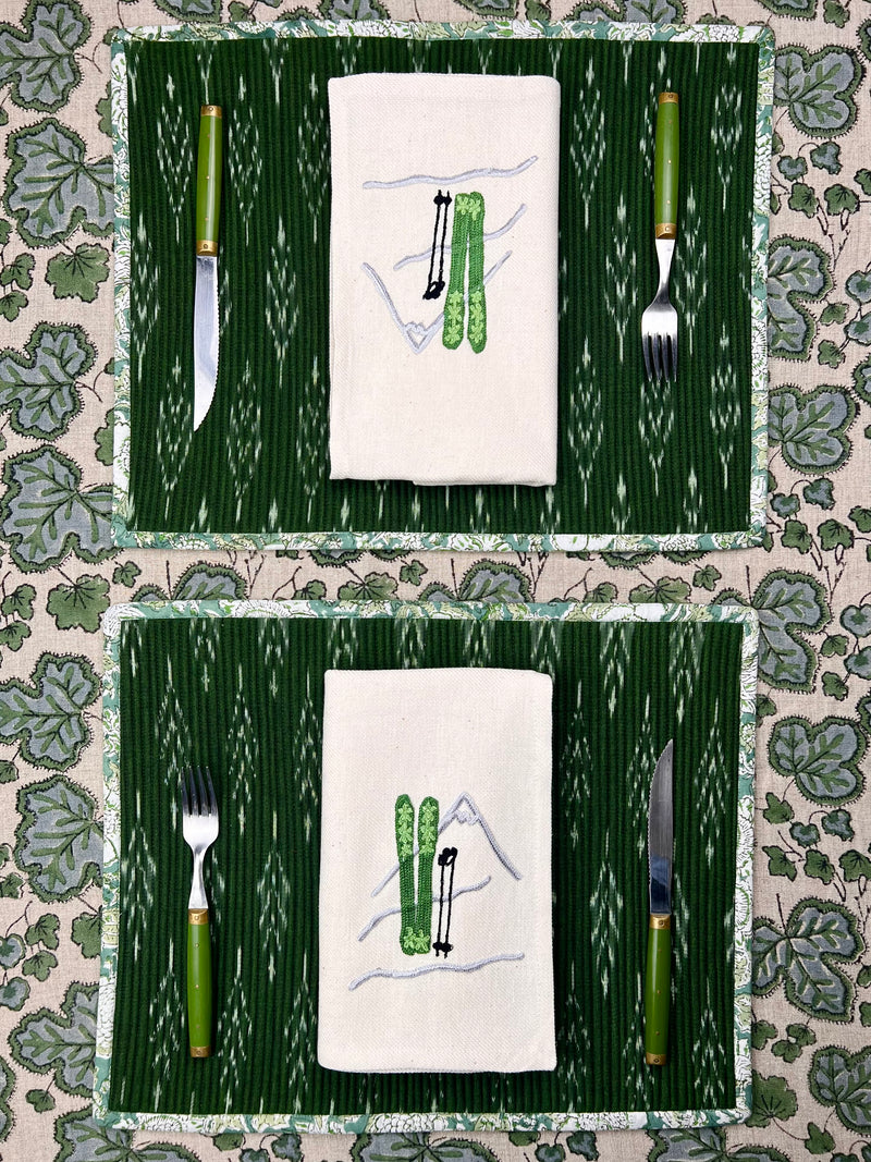 ’THE FIGUE LEAF’ TABLECLOTH (Green & Blue)