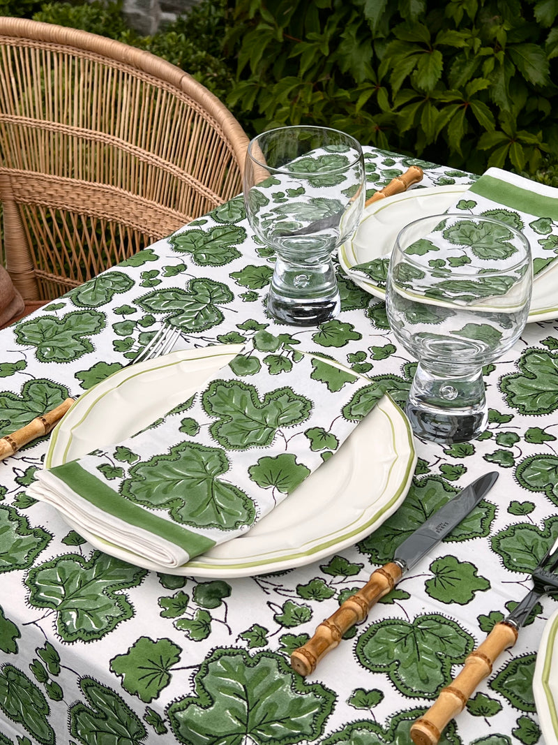 ’The Figue Leaf’ Tablecloth - Swedish Green - Cotton