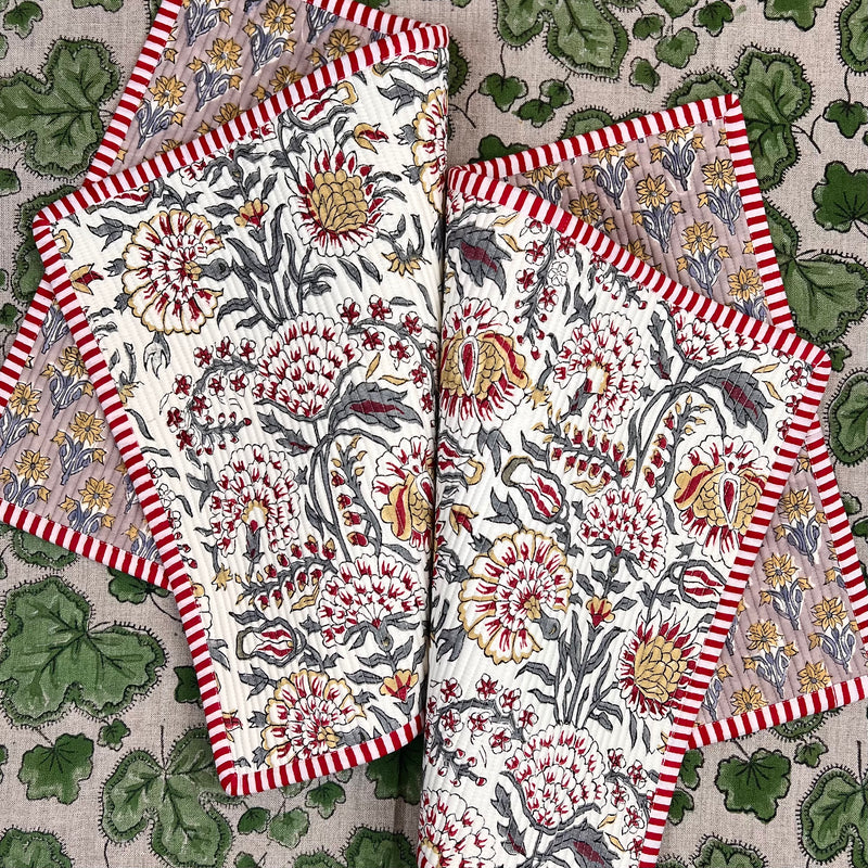 Gift Set: Ivory, Red & Grey & Squiggle Napkins