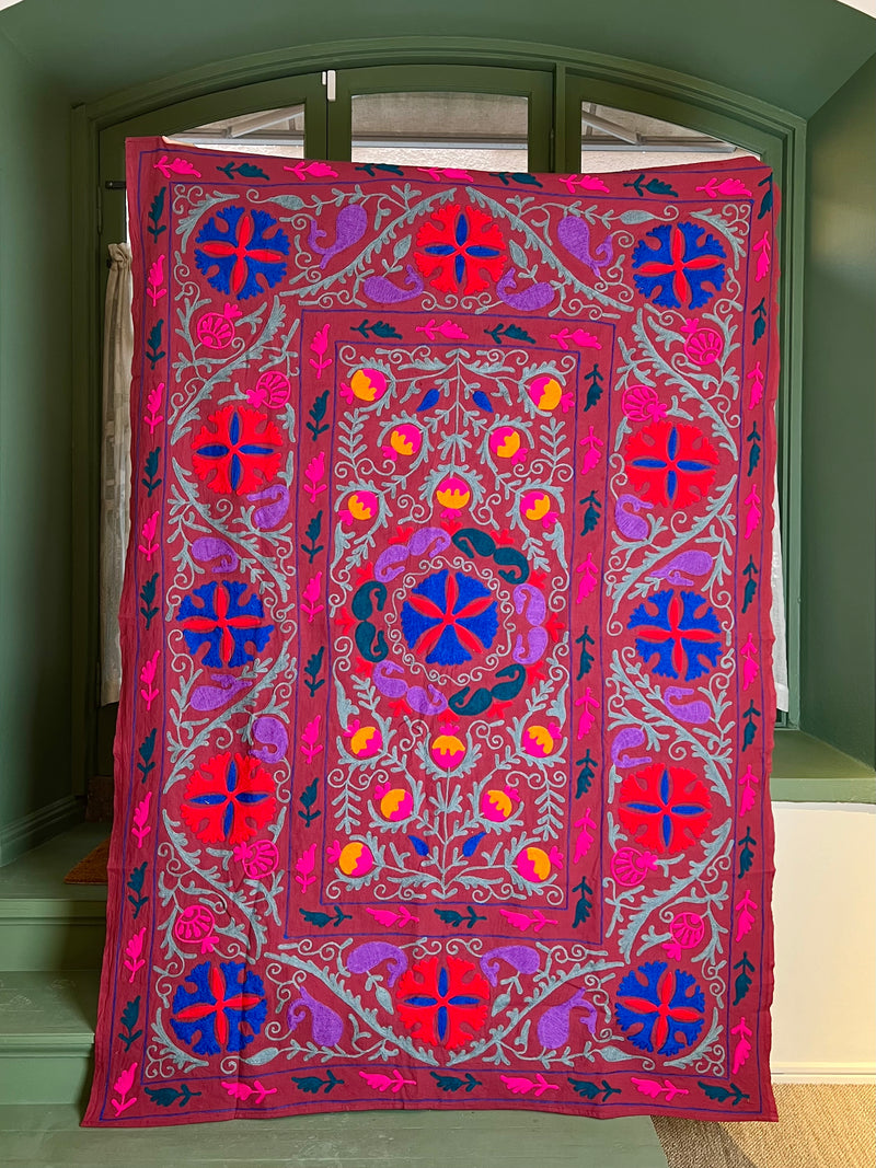 Suzani Cloth Burgundy & Multicoloured