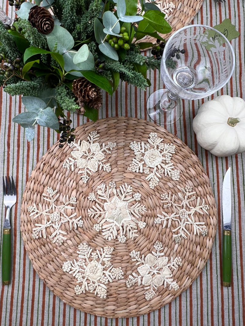 ’The Raffia Placemat’ - Snowflakes