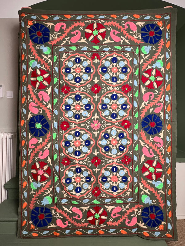 Suzani Cloth Khaki & Multicoloured