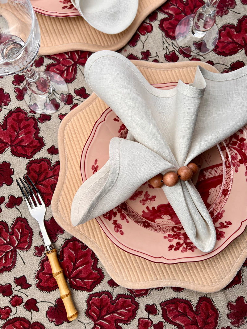 ’THE FIGUE LEAF’ TABLECLOTH (Red & Burgundy)