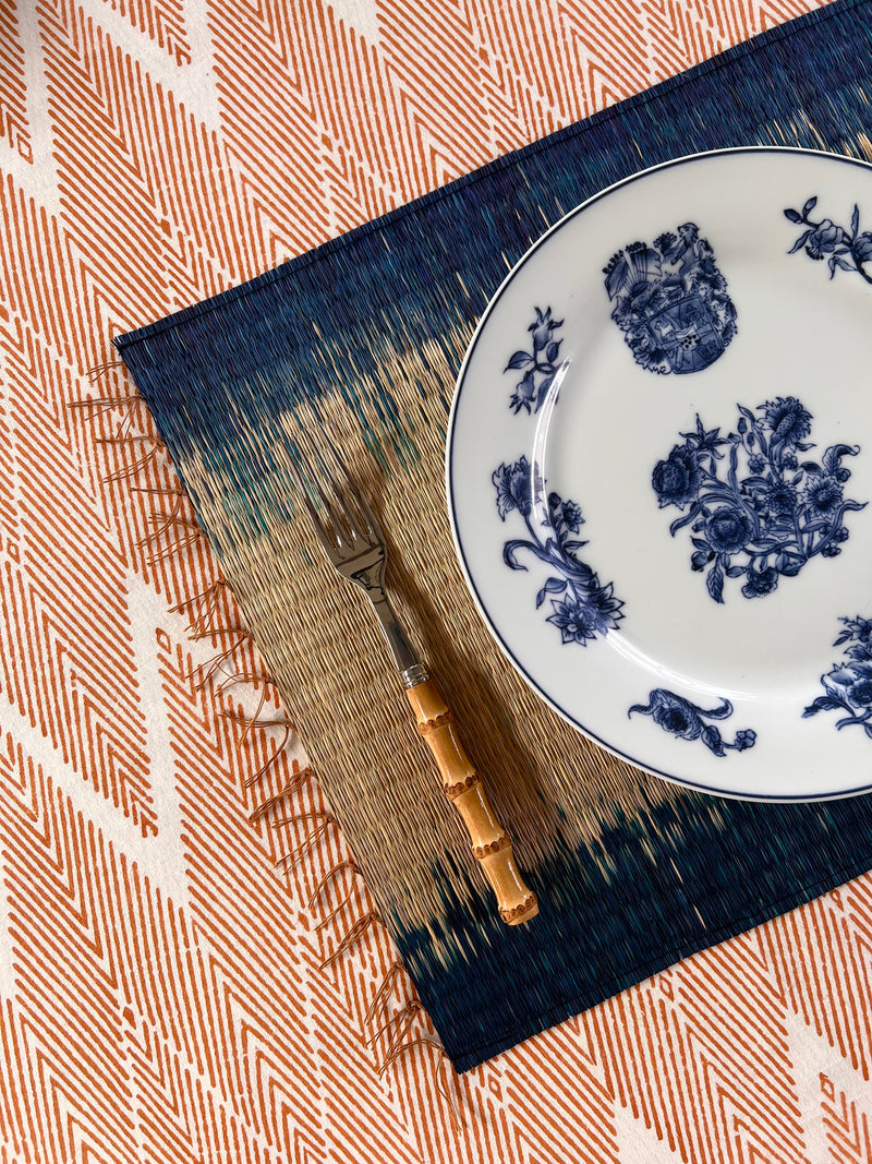 The Rush Placemat - Blue Ikat