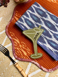 Luxury Place Cards - Martini Glass (Green with White)