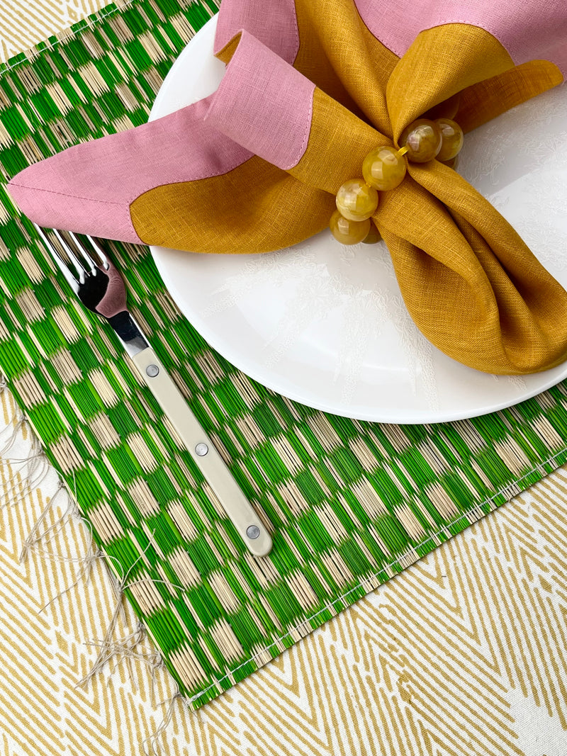 The Rush Placemat - Lime Green Chequer