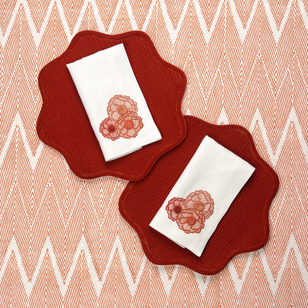 Curated Table Set: Orange Velvet & Terracotta Rust