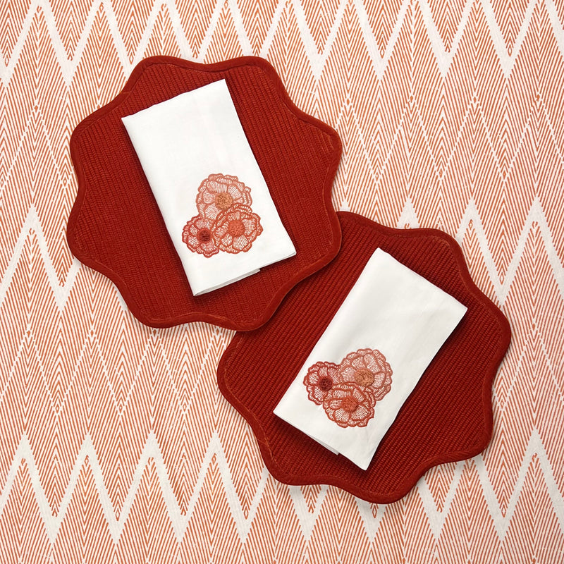 Curated Table Set: Orange Velvet & Terracotta Rust