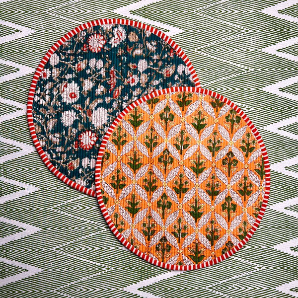 ‘The Breakfast’ Placemat - Round - Block Print
