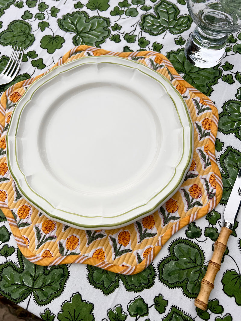 ’The Figue Leaf’ Tablecloth - Swedish Green - Cotton
