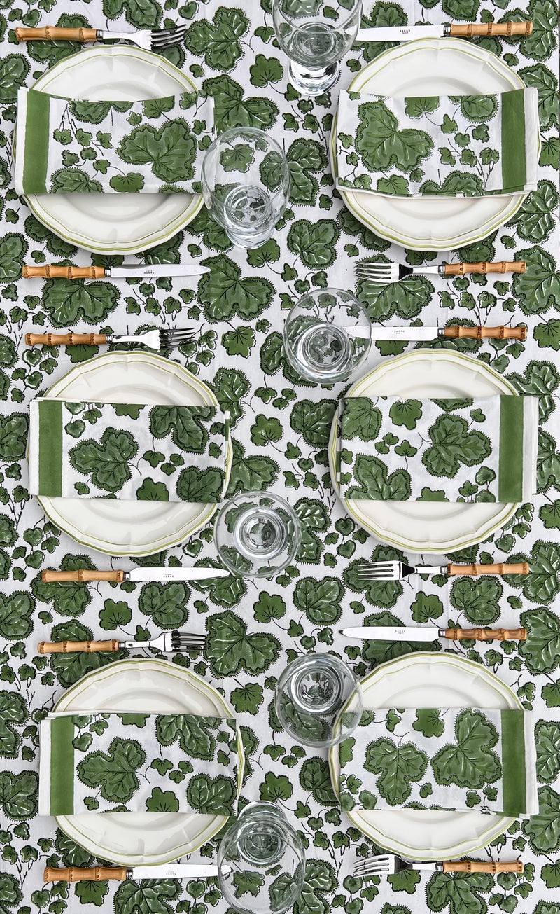 ’The Figue Leaf’ Napkins Set - Swedish Green - Cotton
