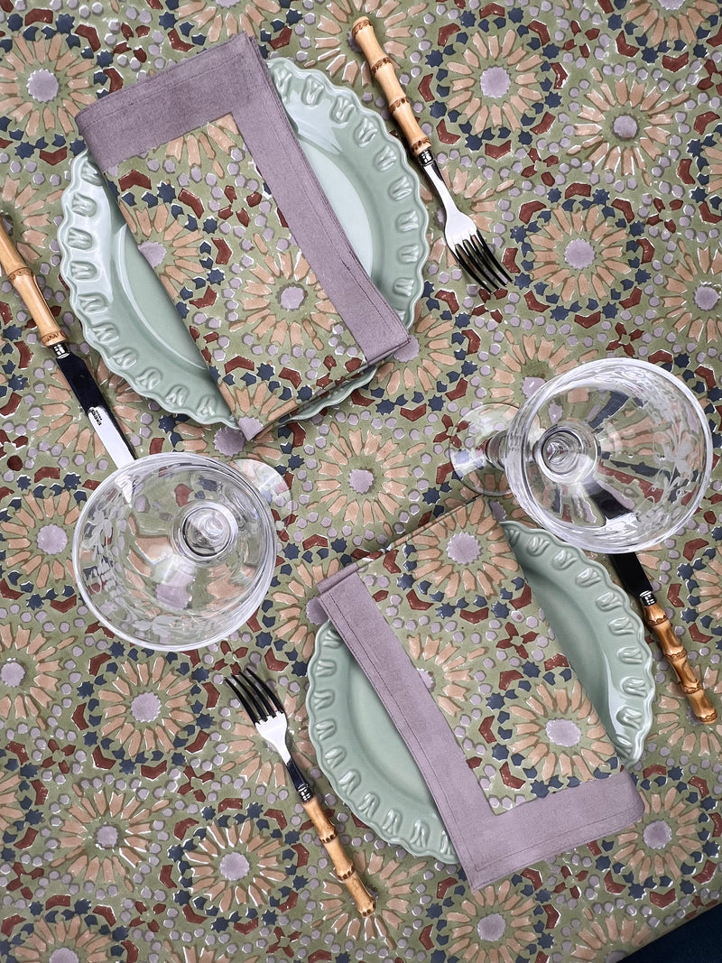 ‘The Kaleidoscope’ Napkin Set - Sage, Rust, Blue, Taupe