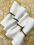 Set of 4 Maasai Leather Napkinrings with napkins