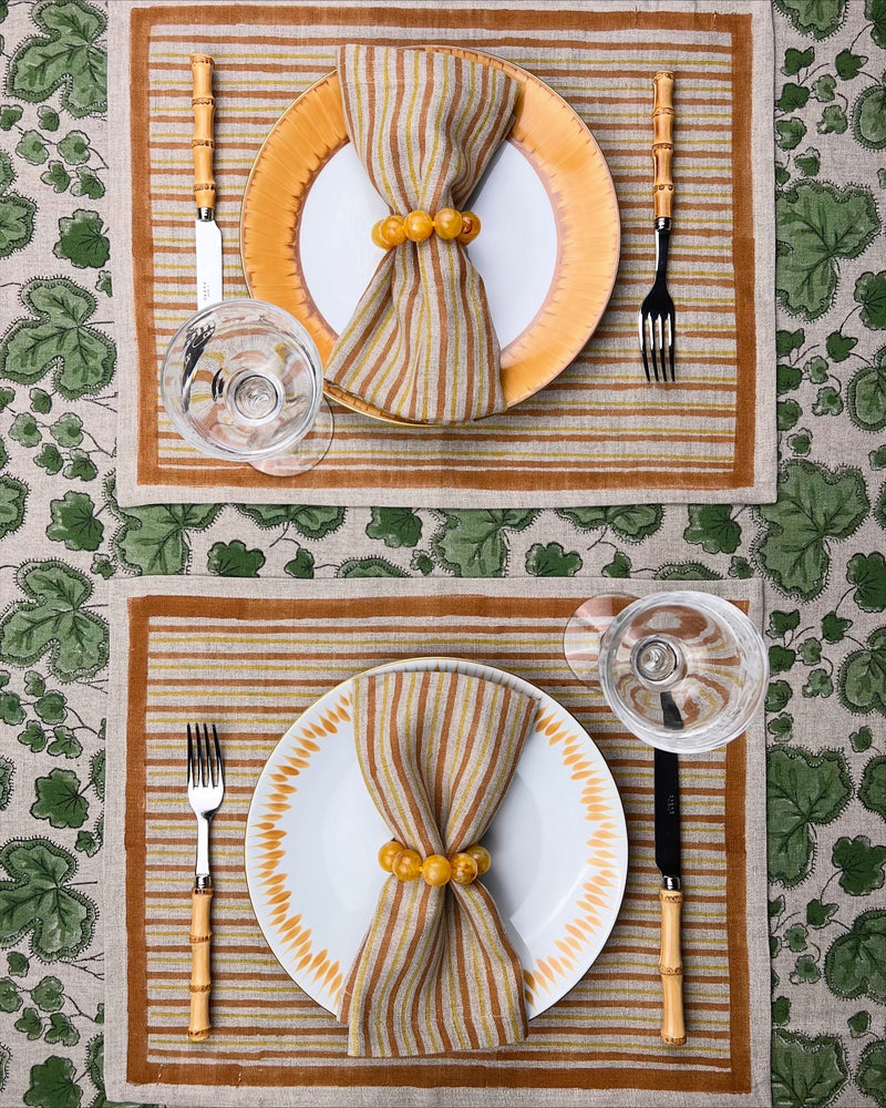 ’The Swedish Stripe’ Placemats (natural base) - 100% Linen