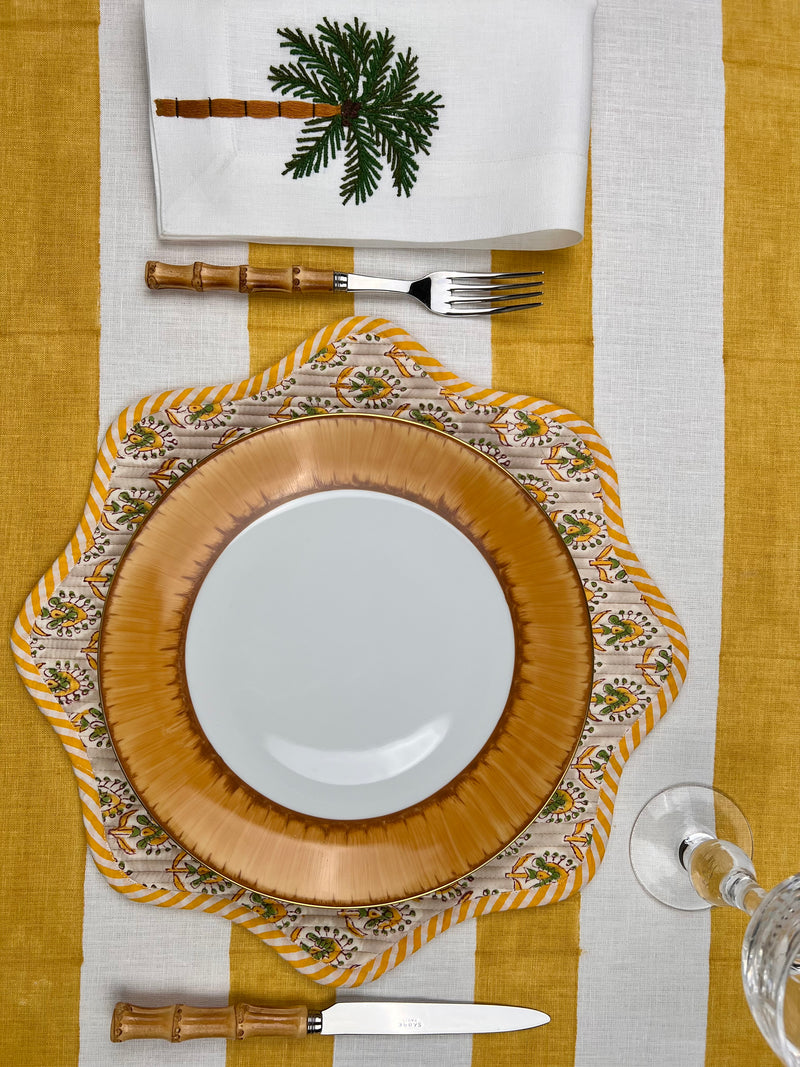 ’The Stripe’ Tablecloth - Tuscan Sun - 100% Linen