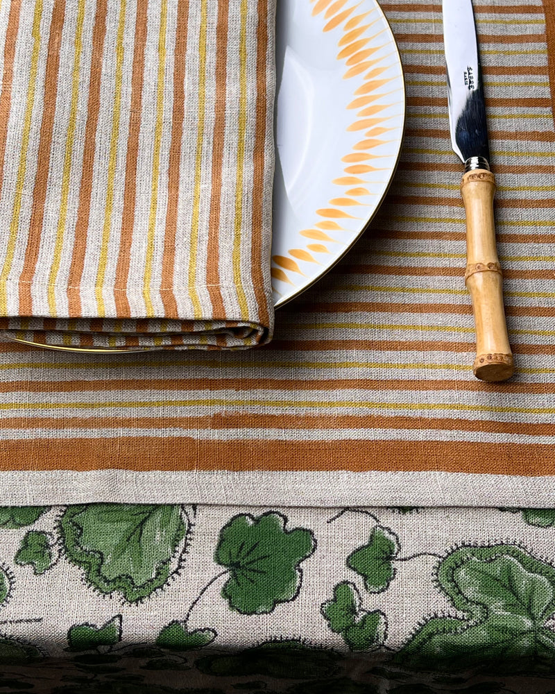 ’The Swedish Stripe’ Placemats (natural base) - 100% Linen