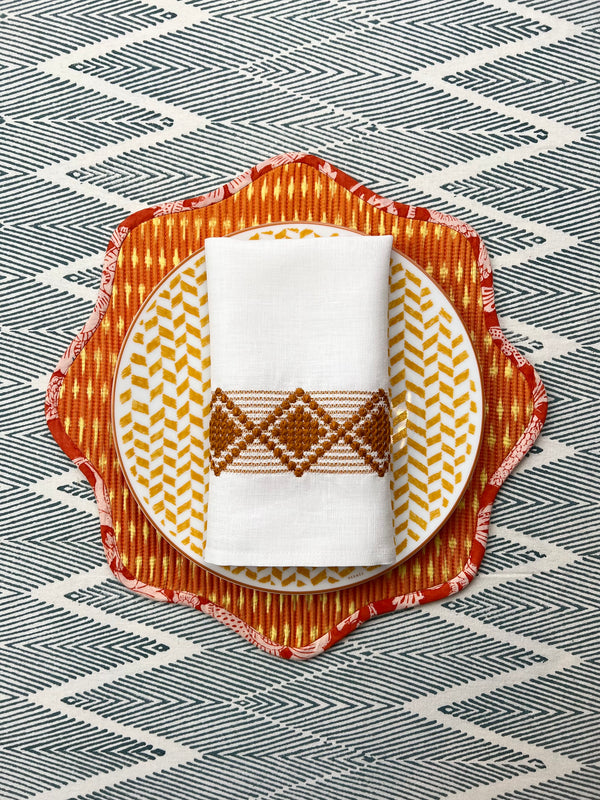 THE BREAKFAST IKAT SCALLOP PLACEMAT