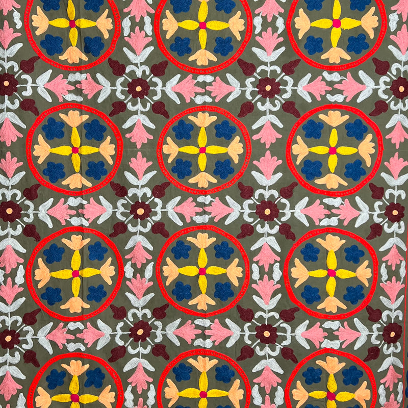Suzani Cloth Khaki & Multicoloured