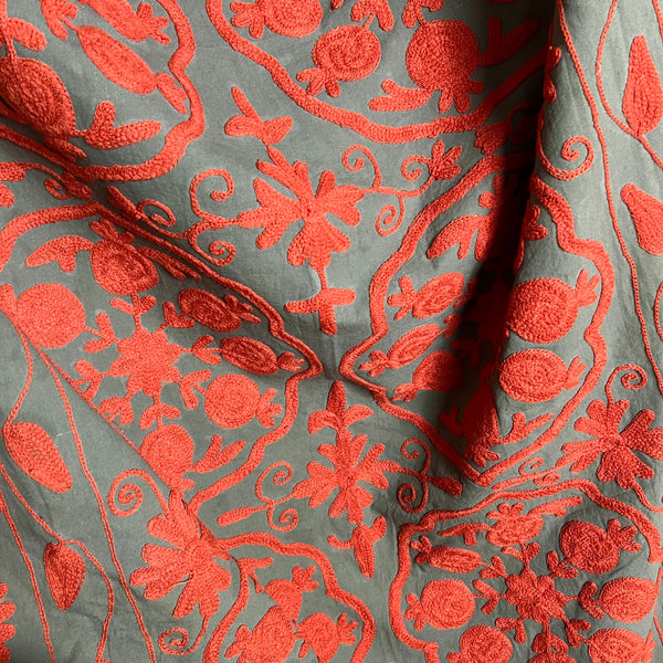 Suzani Cloth Khaki & Terracotta
